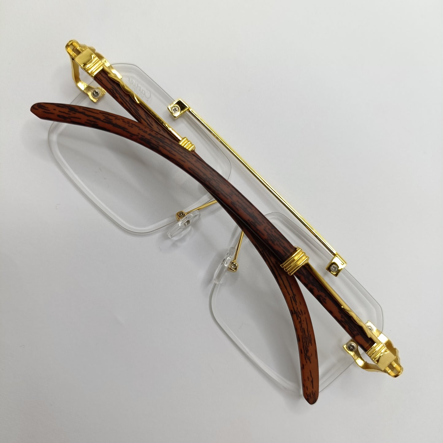 Leopard Transparent OG Gangster Rapper Rimless Wood Buffs Sunglasses
